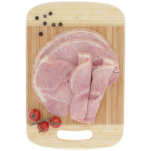 4 tranches de jambon cuit supérieur avec couenne Le Porc Français – vue de haut