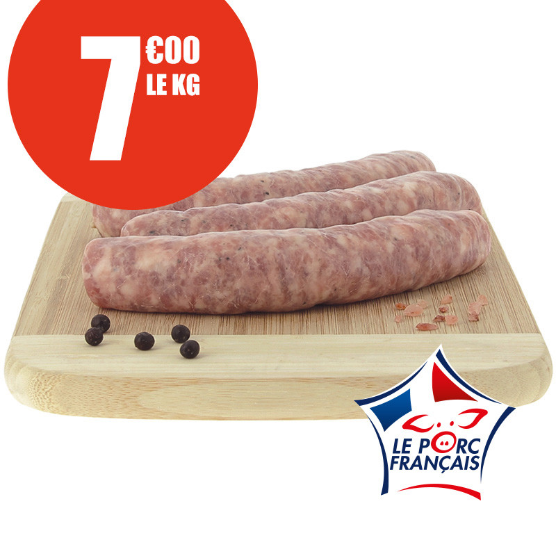 Caissette 5kg de saucisses, Le Porc Français