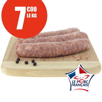 Caissette 5kg de saucisses, Le Porc Français