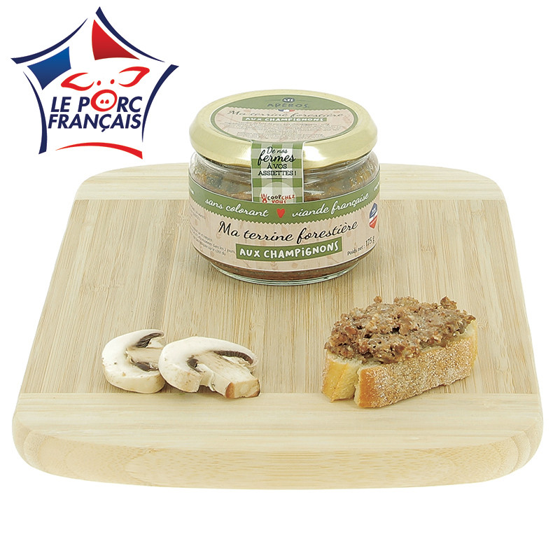 175 g de terrine forestière aux champignons, Le Porc Français