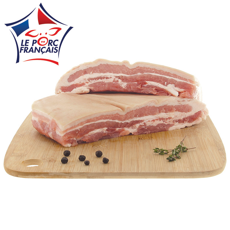 2 kg de poitrine de porc demi-sel sans os Le Porc Français