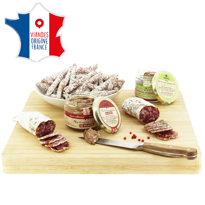 Colis apéro Saucissons et terrines pour 6 à 8 personnes – Le Porc Français
