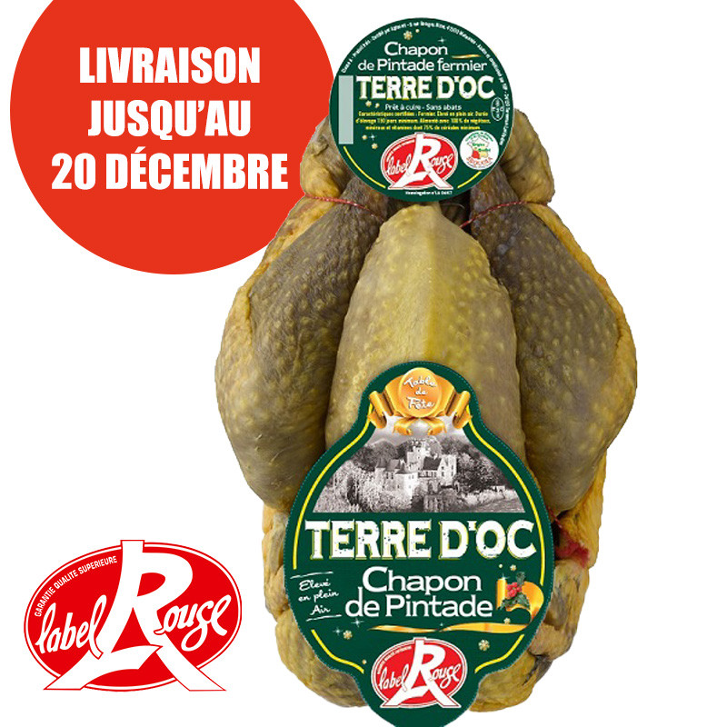 Chapon de pintade fermière 1kg600 environ