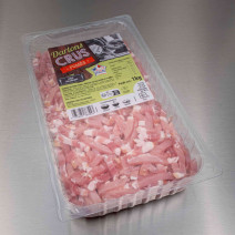 Darlons fumés (lardons dans l'échine) - Disponible en barquette de 150g et 1kg