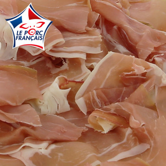 80 g de chiffonnade de jambon sec Le Porc Français – vue rapprochée