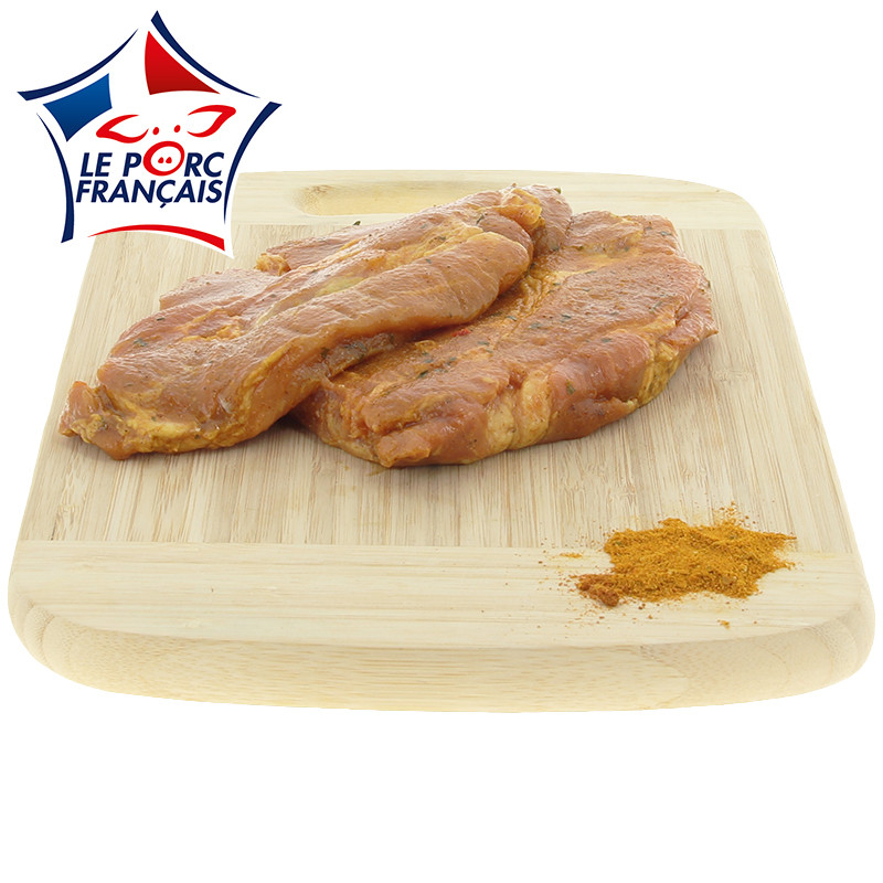 4 côtes échine sans os marinée curry mangue, Le Porc Français