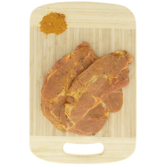 4 côtes échine sans os marinée curry mangue, Le Porc Français – vue de haut