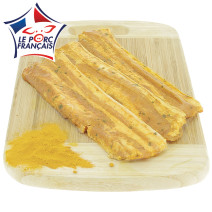 8 tranches de poitrine de porc marinée au curry et à la mangue, Le Porc Français