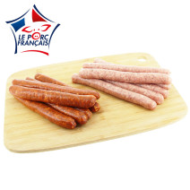 Assortiment 6 Chipolatas 6 Merguez de Porc Le Porc Français – vue côté