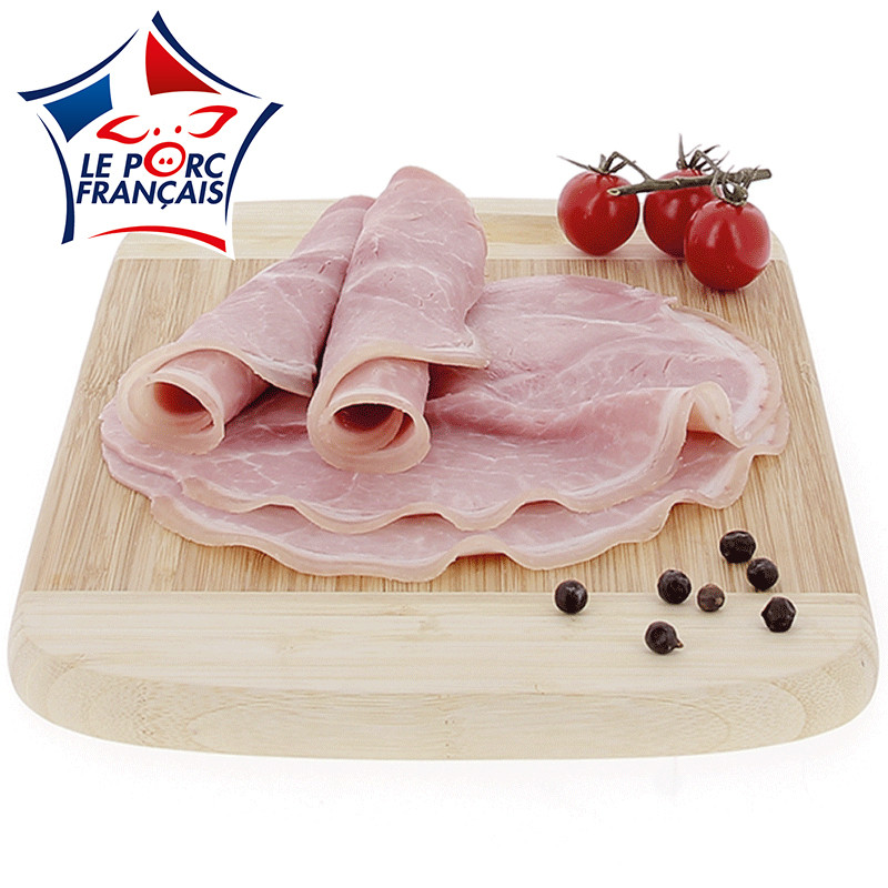 4 tranches de jambon cuit supérieur avec couenne Le Porc Français