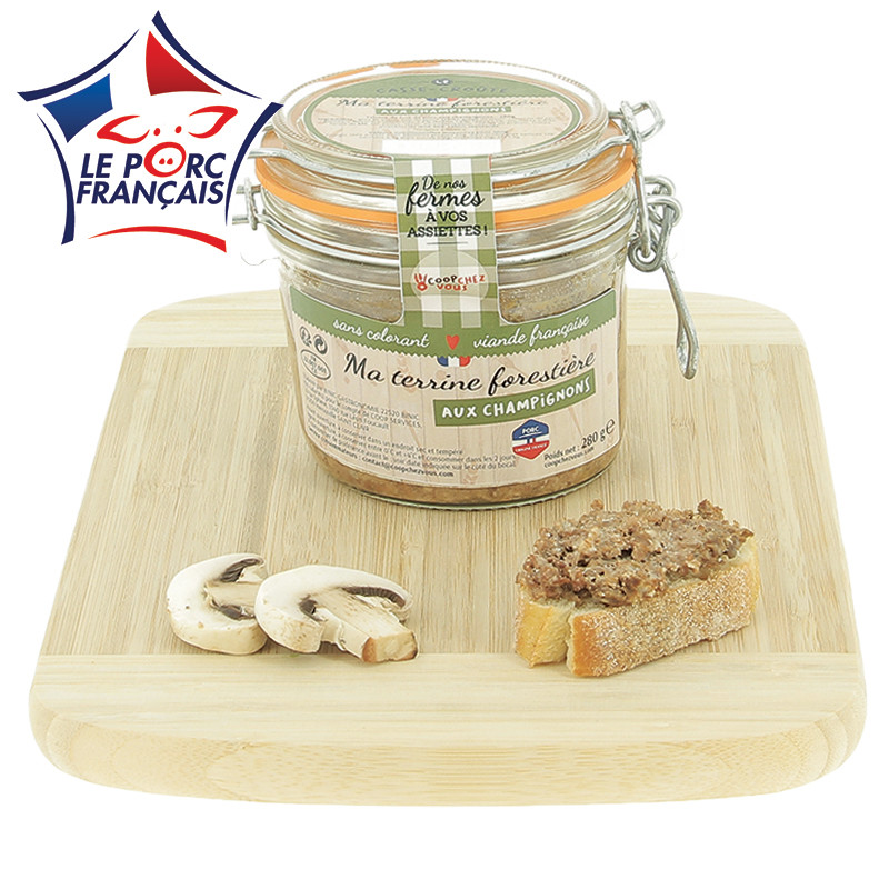 280 g de terrine forestière aux champignons, Le Porc Français