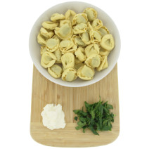 cappelleti épinards fromage frais - vue de haut