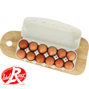 œufs plein air label rouge x12 - vue de haut