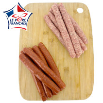 Assortiment pur porc 6/6 (6 chipolatas, 6 merguez pur porc)