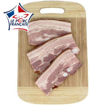 poitrine de porc fumée cuite - vue de haut