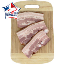 poitrine de porc fumée cuite - vue de haut