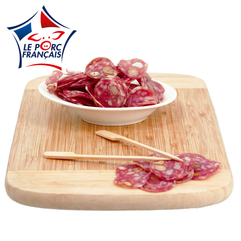 Saucisson sec finement tranché aux noisettes 90g
