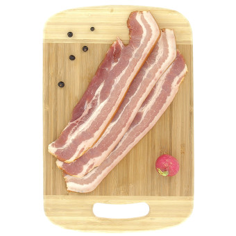 Tranches fines de poitrine de porc fumé Le Porc Français – vue de haut
