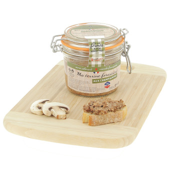 280 g de terrine forestière aux champignons, Le Porc Français – vue de côté