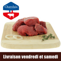 Viande Bourguignon de boeuf charolais 600g, Viande de Boeuf Française