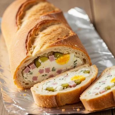Baguette farcie au jambon