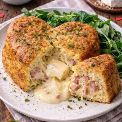 Cake salé cœur coulant dés de jambon & brie fondant